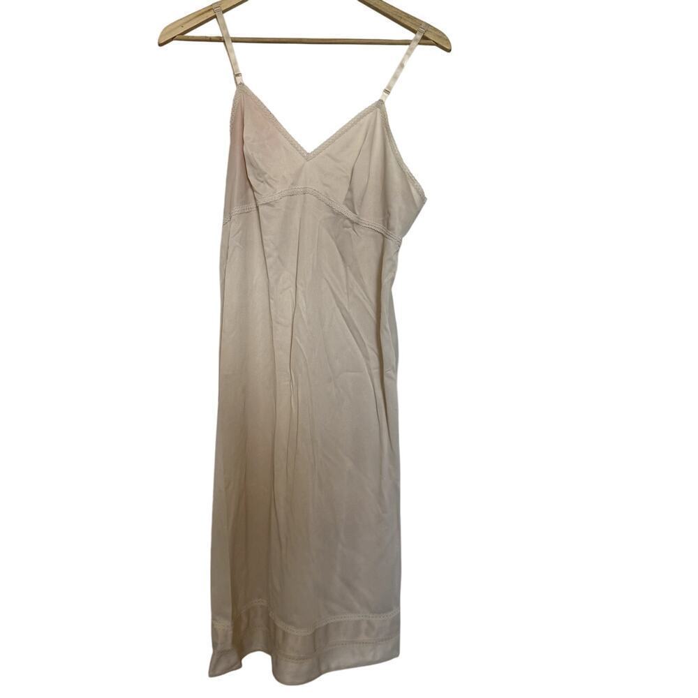 VTG Lorraine Ivory Slip Dress Women's Size 36 Tall